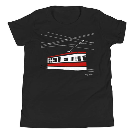 Streetcar | Youth Tee | Black | Toronto Collection - Alley Roots