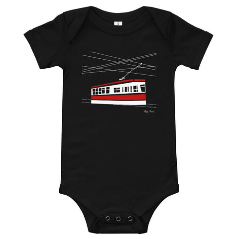Streetcar | Short Sleeve Onesie | Black | Toronto Collection - Alley Roots