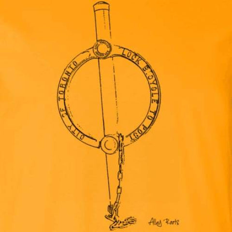 Bike Post T-Shirt | Yellow | Toronto Collection - Alley Roots