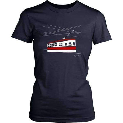 Streetcar T-Shirt for Her | Navy | Toronto Collection - Alley Roots