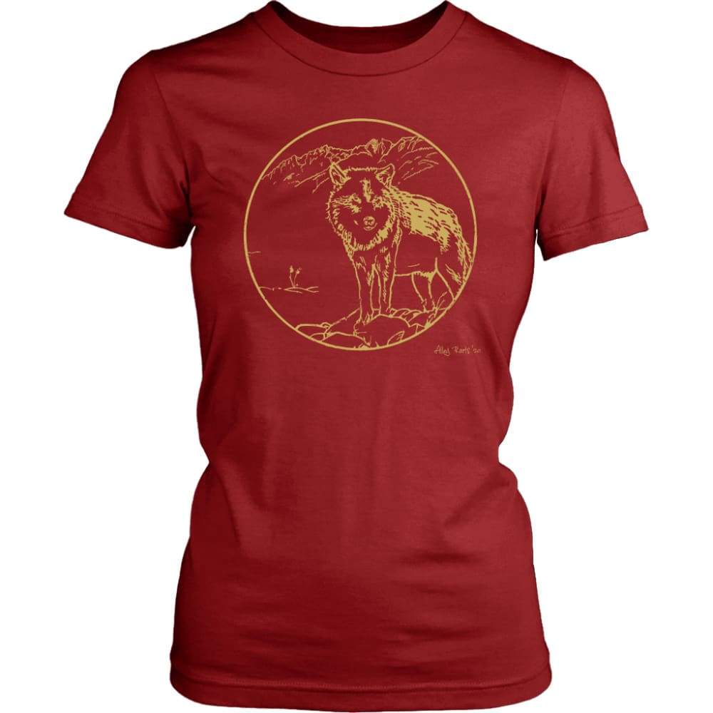 Wolf T-Shirt for Her | Red | Banff - Alley Roots