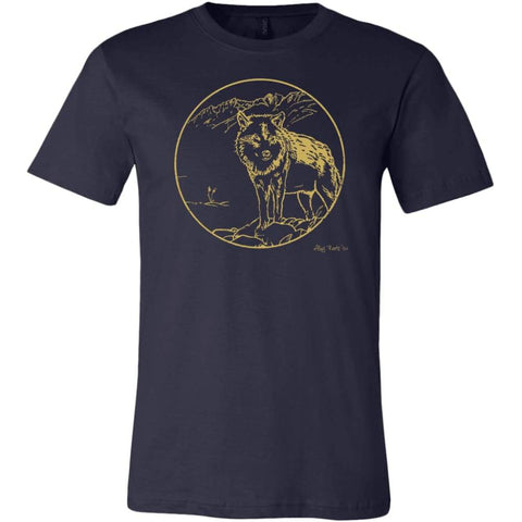 Wolf T-Shirt | Navy | Banff Collection - Alley Roots
